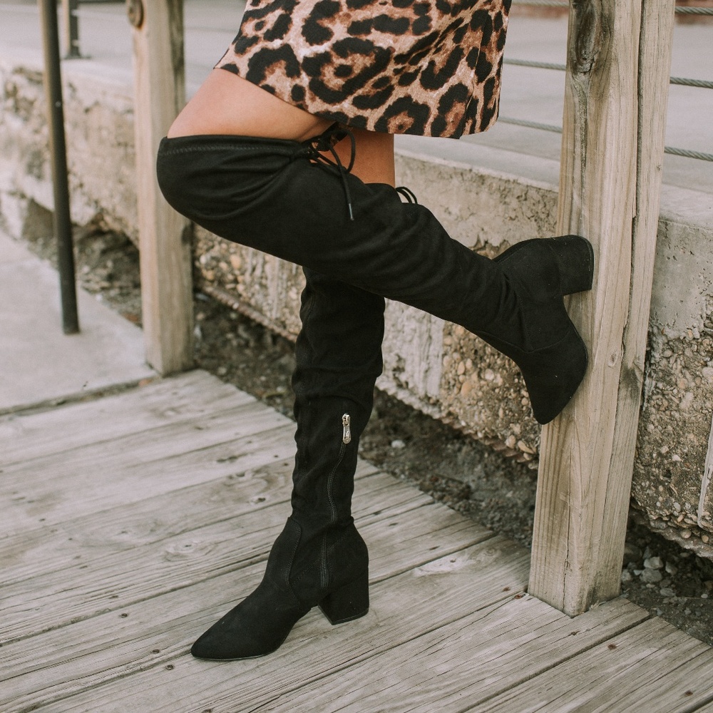 FAUX SUEDE Over the knee boot